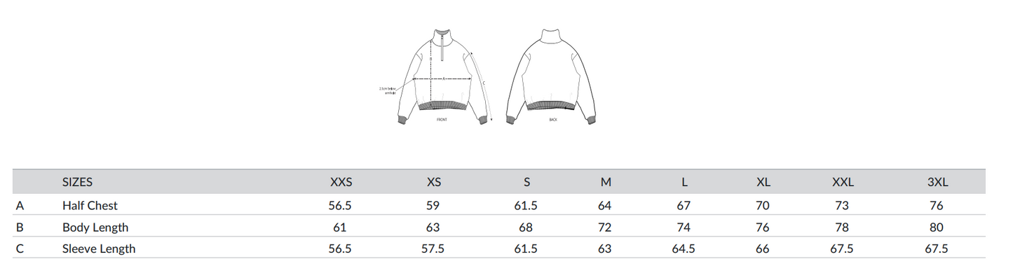 Adults Unisex Rose 1/4 Zip Sweater