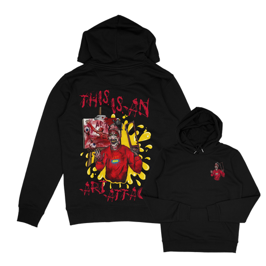 Art Attack clown Adults unisex horror inspired Hoodie