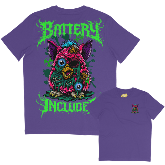 Purple adults unisex Battery 90s horror inspired Tshirt