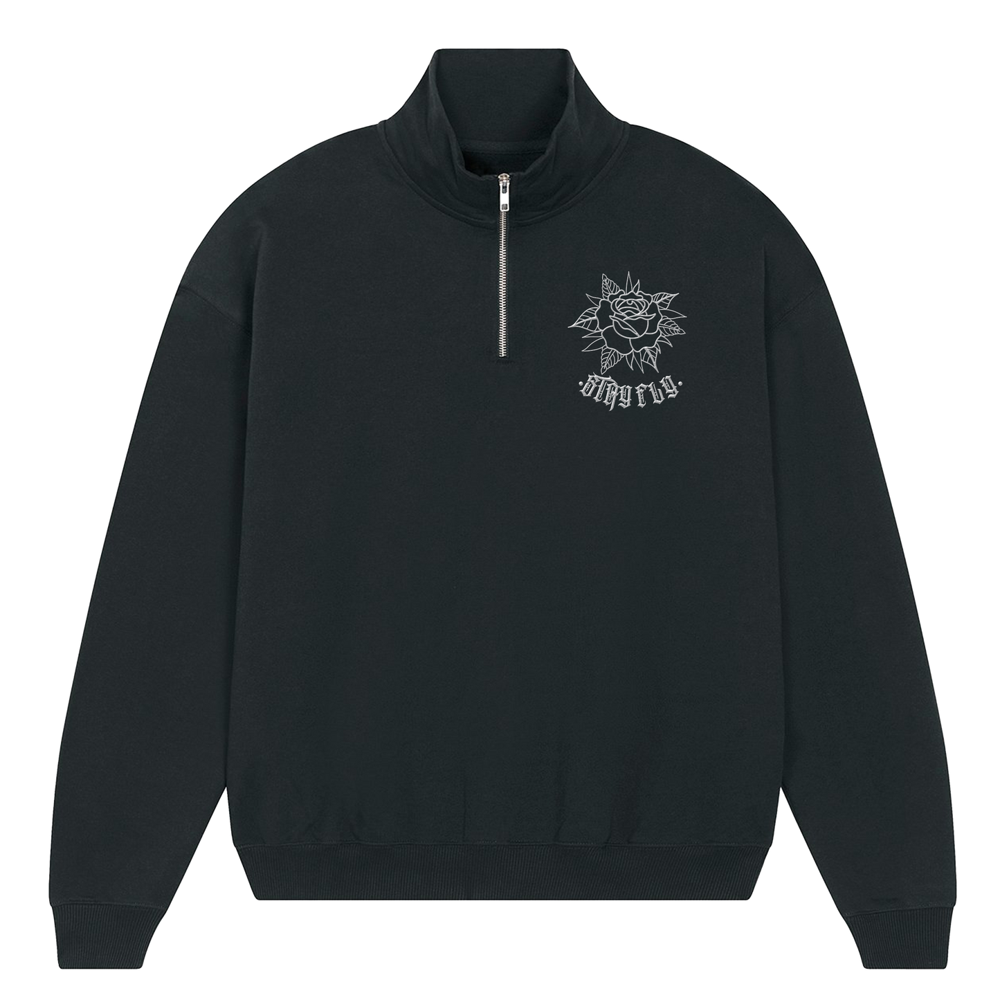Adults Unisex Rose 1/4 Zip Sweater