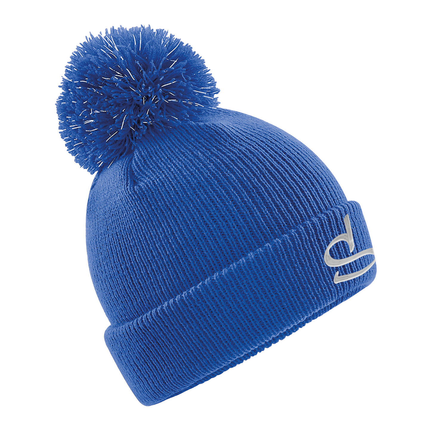 Junior Graffiti Initial Embroidered Pom Pom Beanie