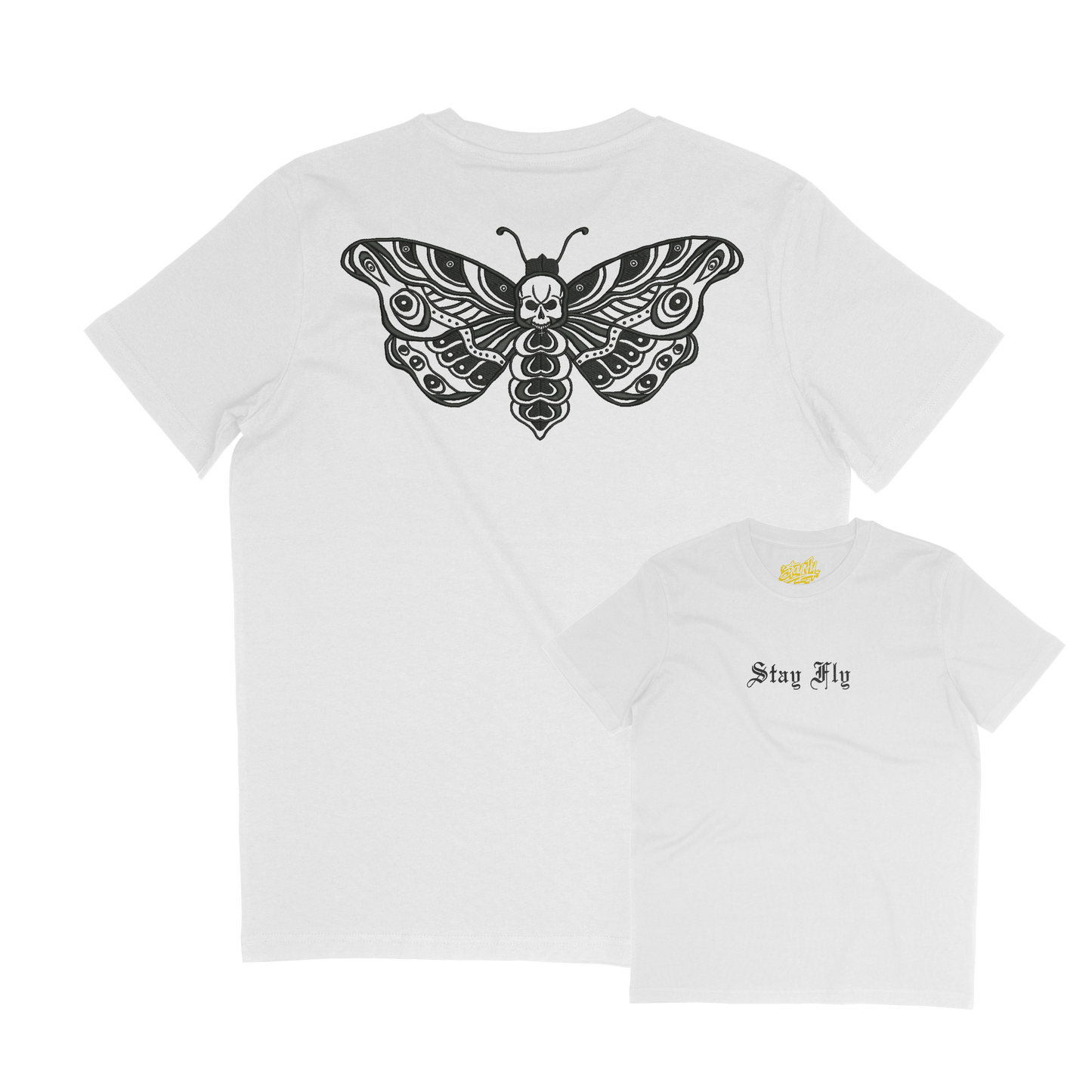 Adults Unisex Death Moth Embroidered T-shirt