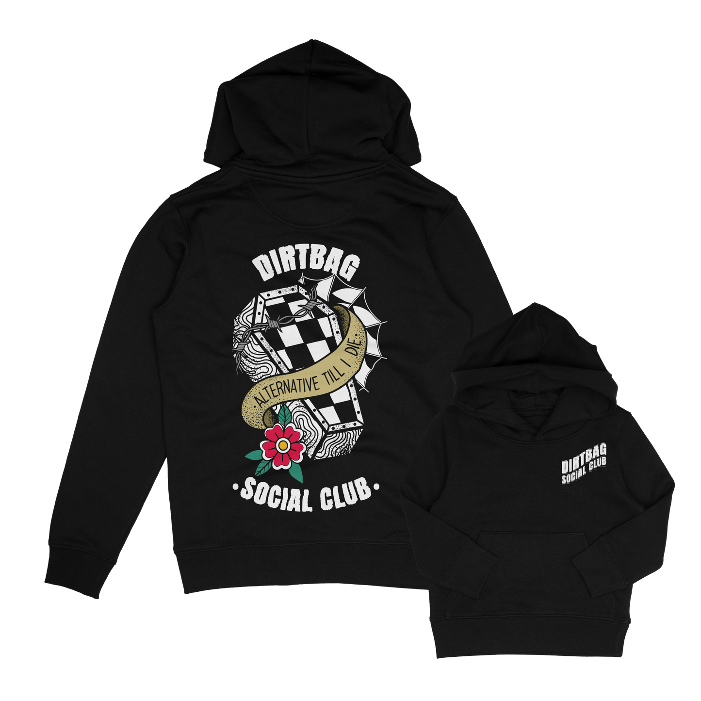 Unisex Dirt Bag checkerboard coffin Inspired Hoodie.