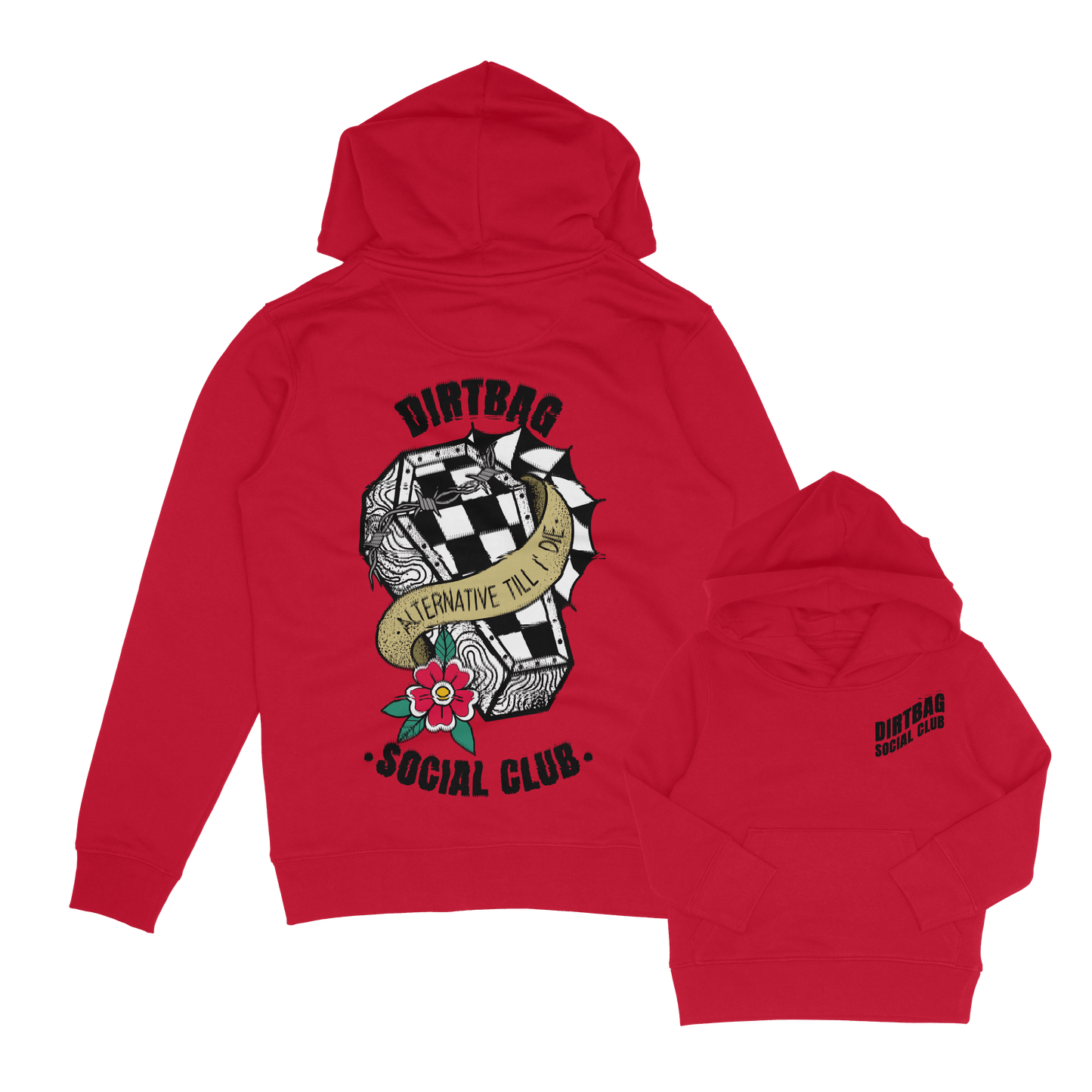 Unisex Dirt Bag checkerboard coffin Inspired Hoodie.