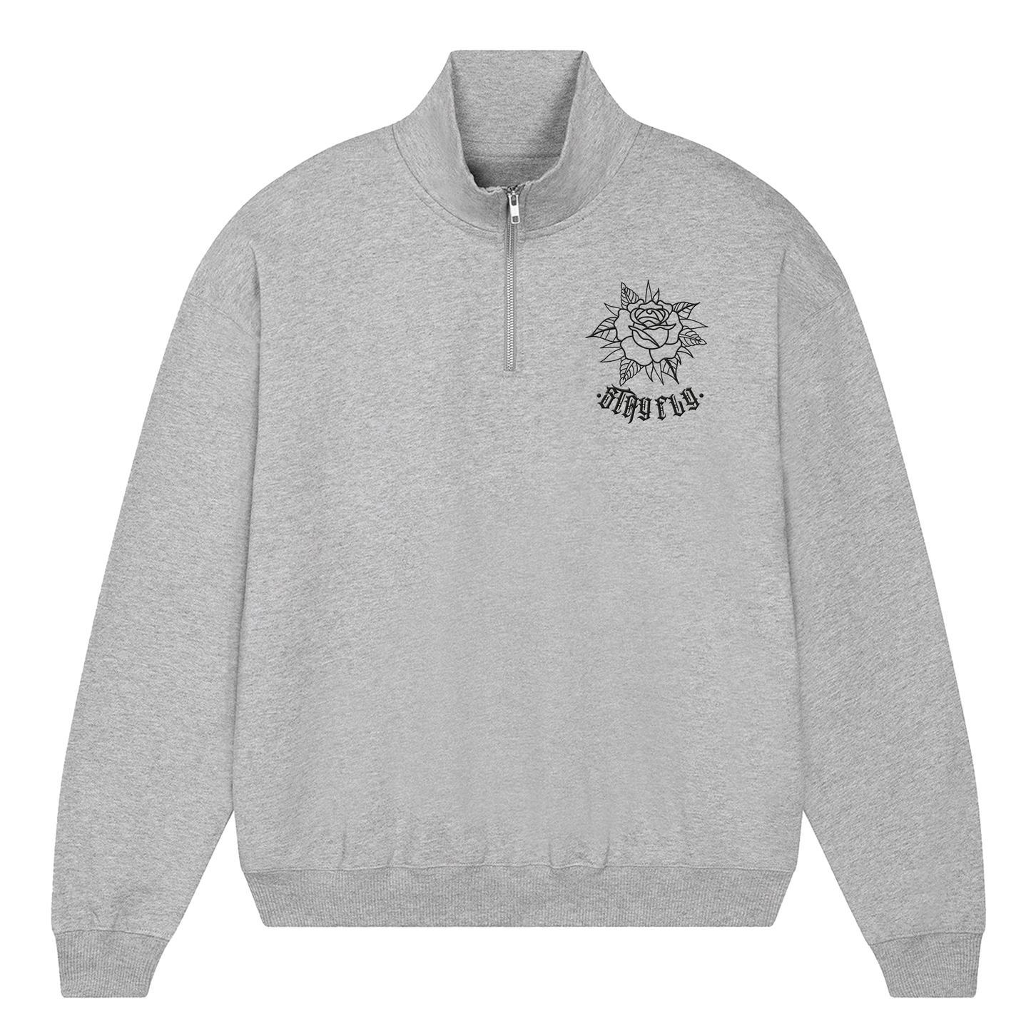 Adults Unisex Rose 1/4 Zip Sweater