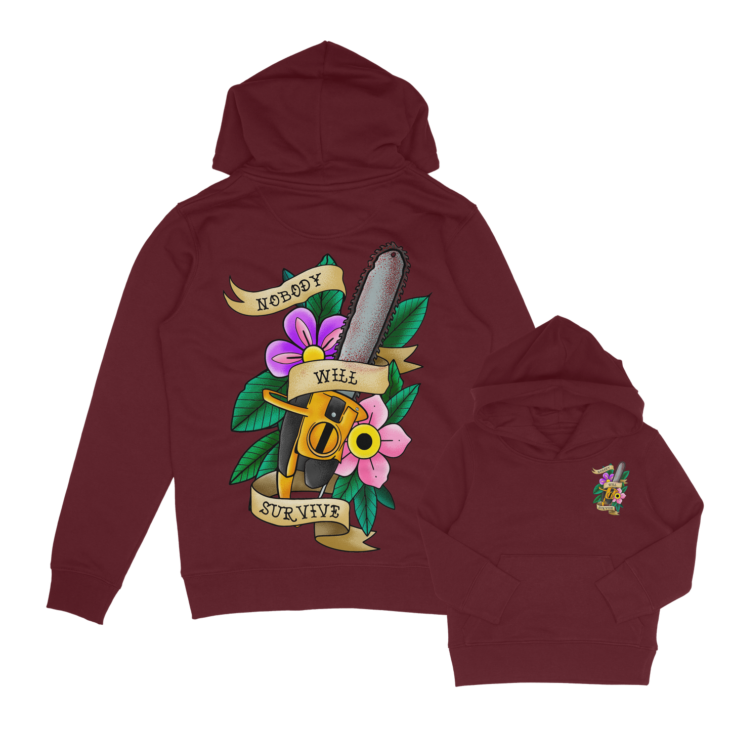 Massacre Horror tattoo inspired Hoodie. chainsaw