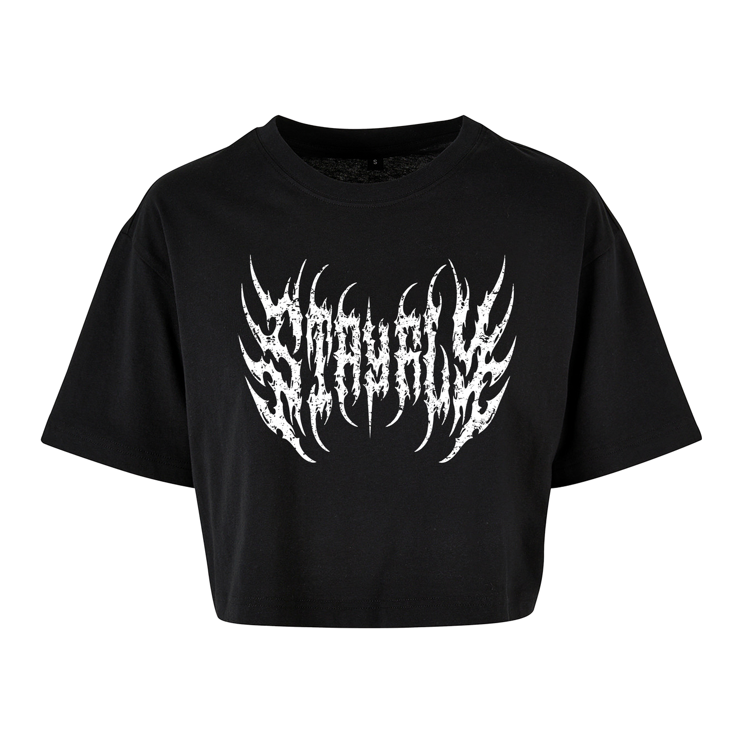 Adults Metal Logo Cropped Oversized T-shirt