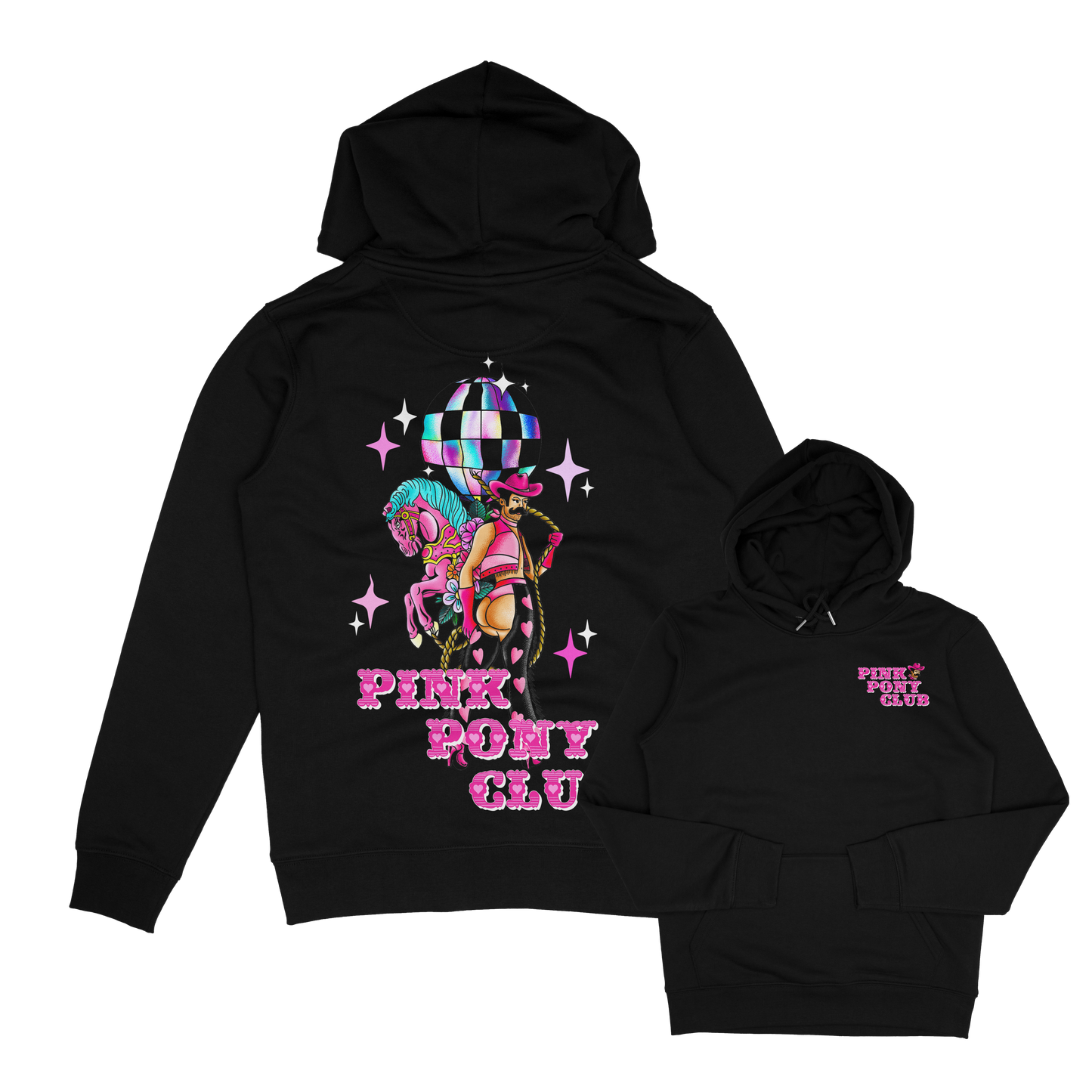 Alternative male pink pony club hoodie