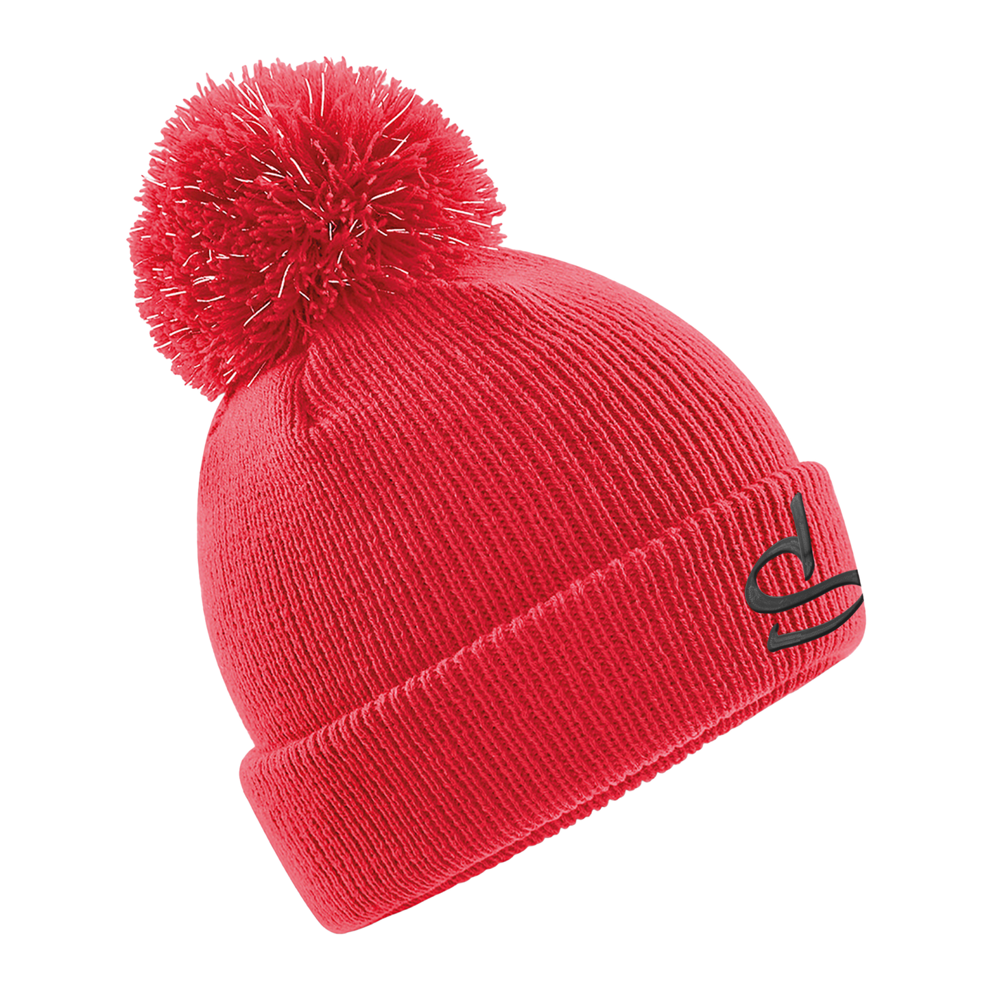 Junior Graffiti Initial Embroidered Pom Pom Beanie