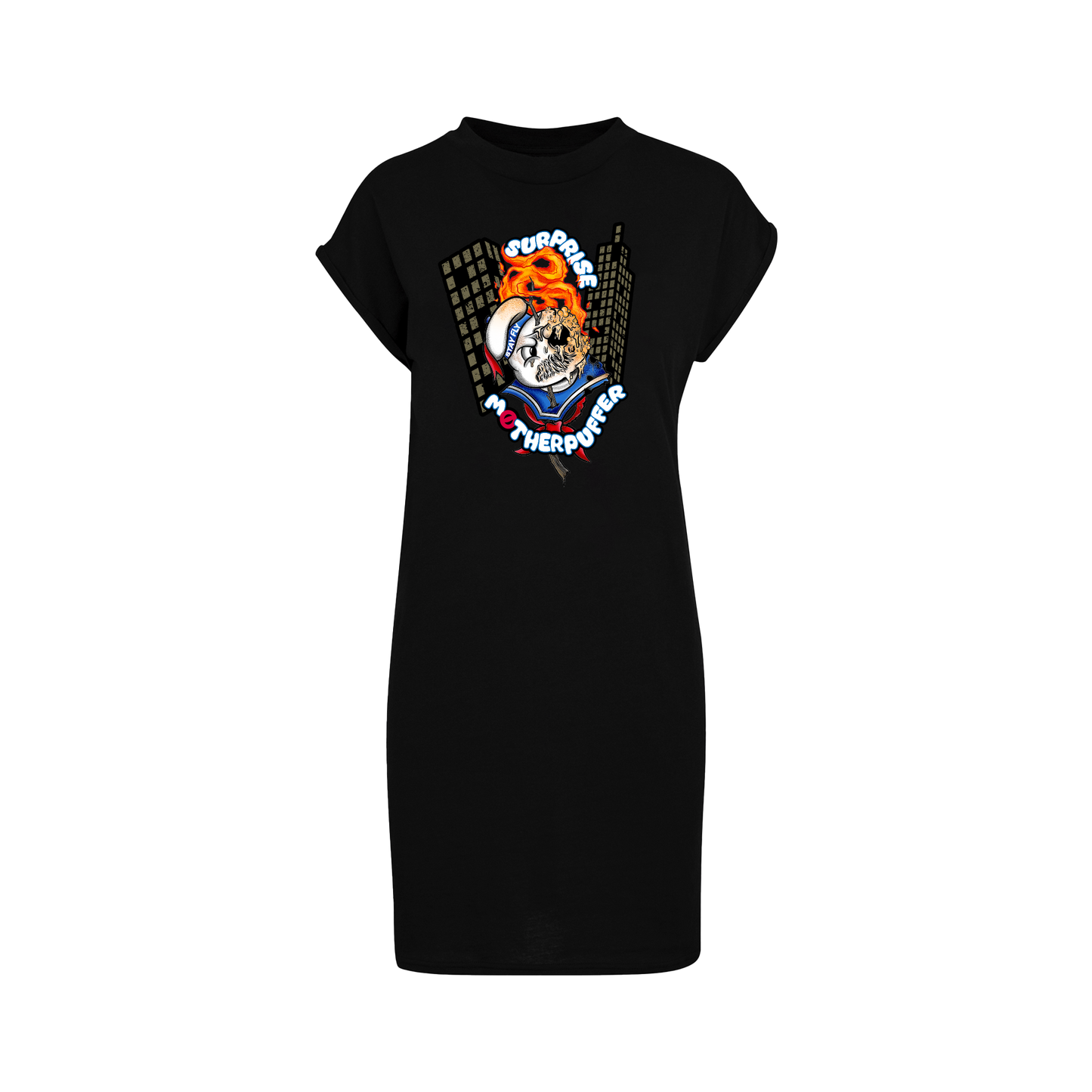 womans alternative tshirt dress. tattoo inspired clothing. stay puff inspired dress