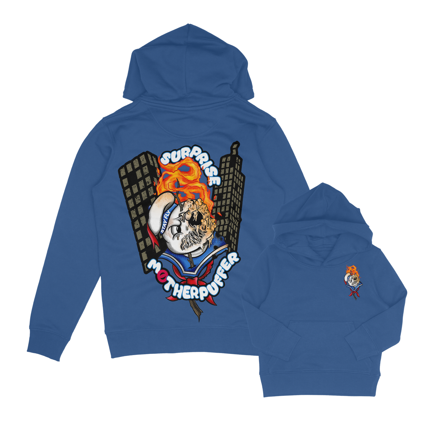 tattoo inspired kids hoodie. marshmallow man, stay puff inspired
