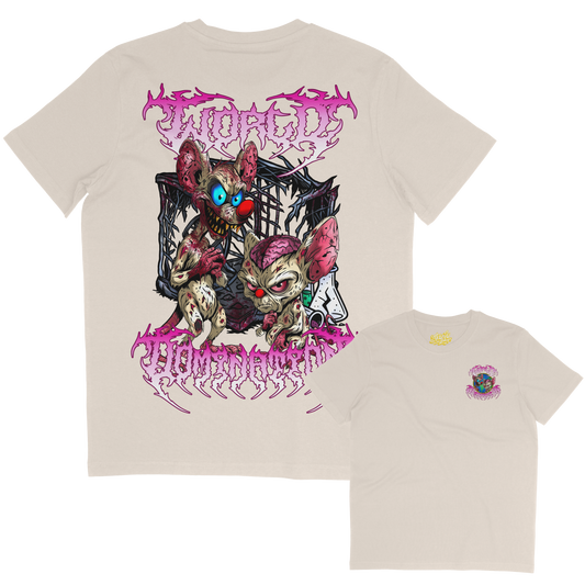 World domination horror pinky and the brain inspired T-shirt cream
