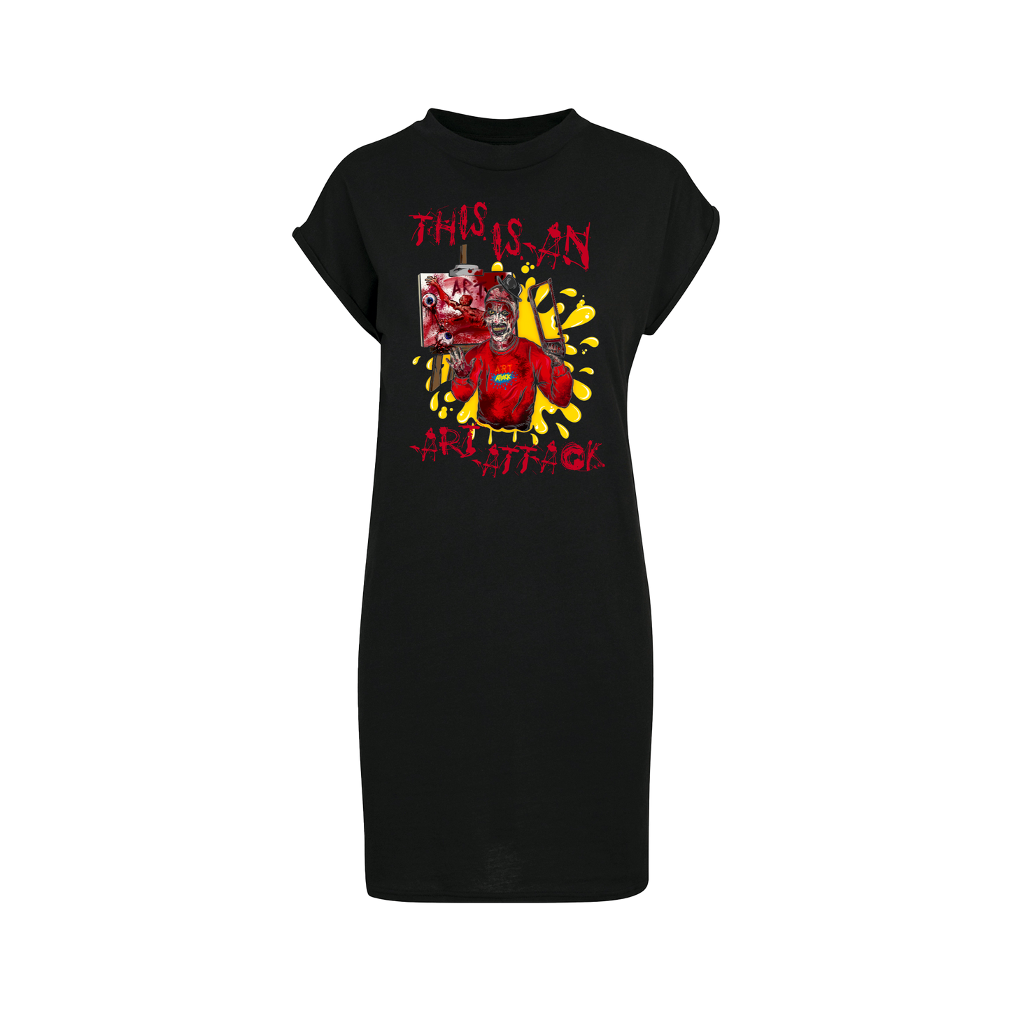 art attack clown horror inspired tshirt dress