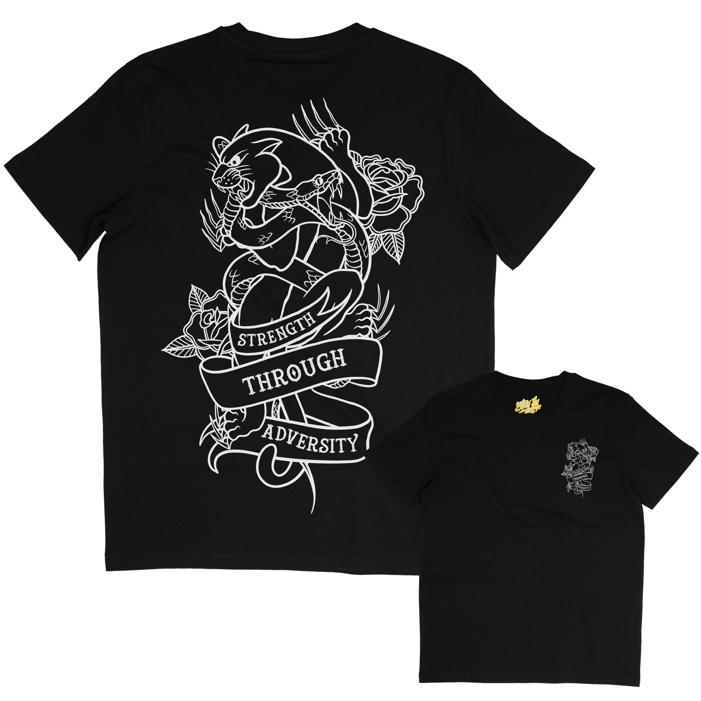Adversity tattoo inspired panther tshirt. alternative tshirt