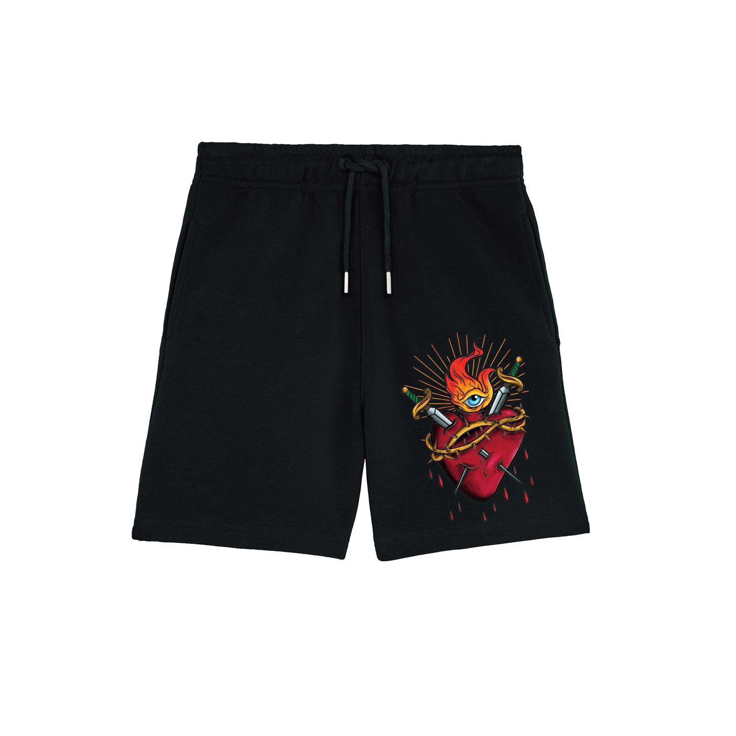 Sacred Heart Tattoo inspired kids alternative clothing shorts