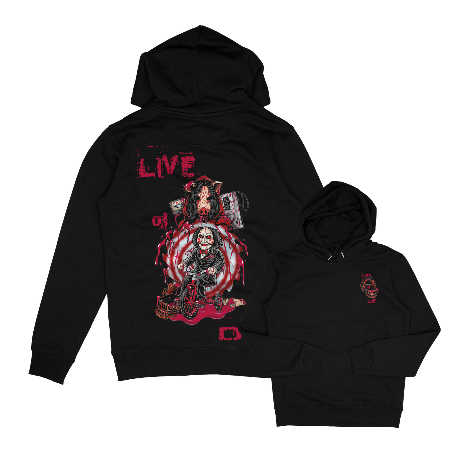 Adults Unisex Live Or Die, Saw horror inspired Hoodie