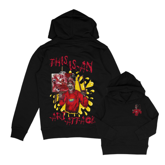 Art Attack clown kids horror inspired hoodie