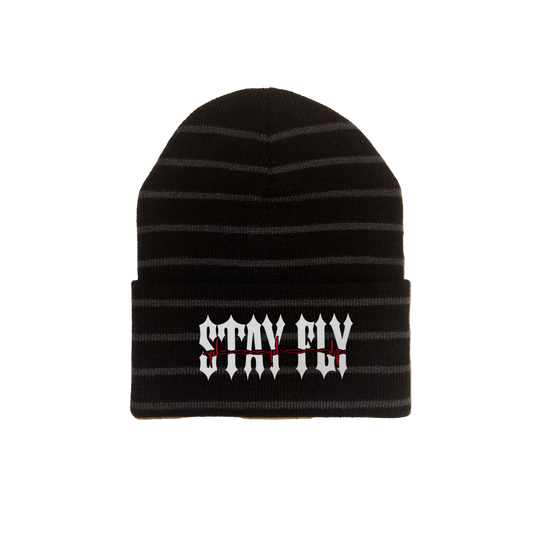 Adults Barbed Deep Cuff Embroidered Beanie