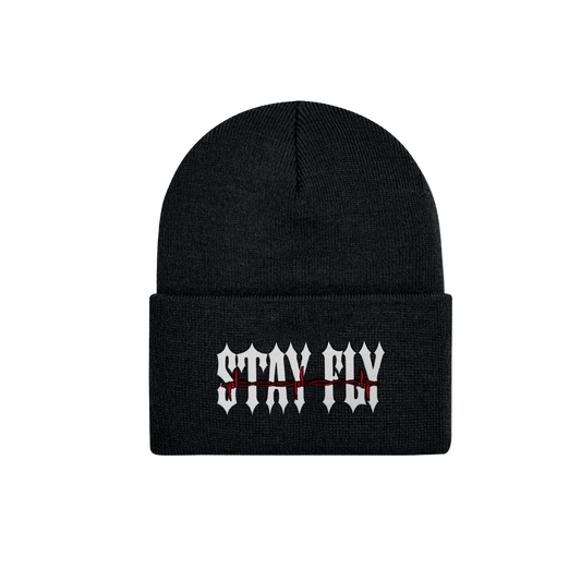 Adults Barbed Deep Cuff Embroidered Beanie