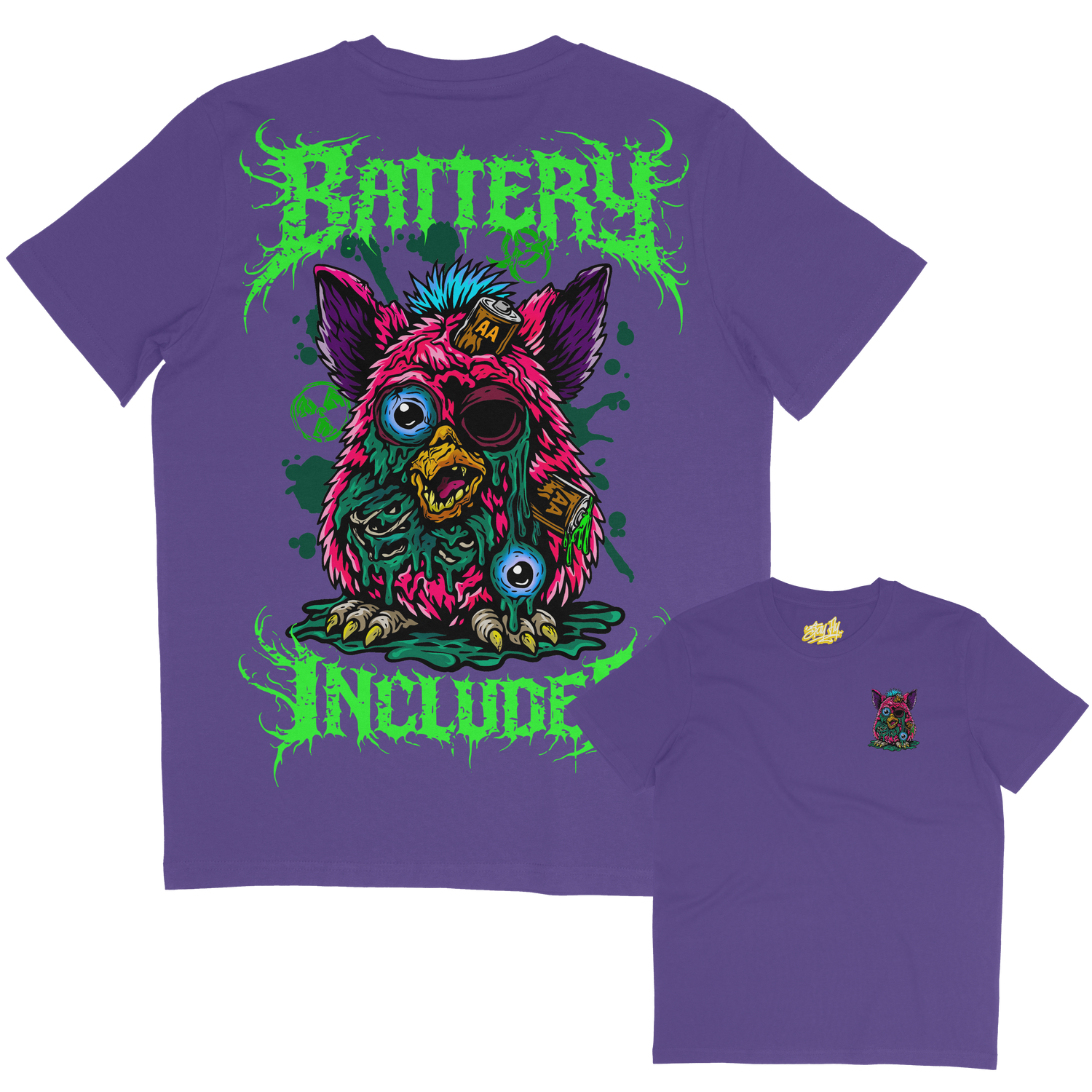Purple adults unisex Battery 90s horror inspired Tshirt