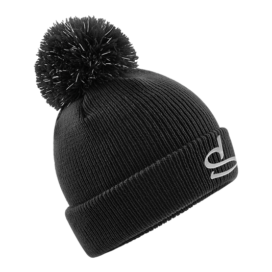 Junior Graffiti Initial Embroidered Pom Pom Beanie