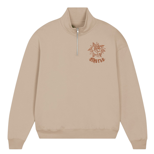 Adults Unisex Rose 1/4 Zip Sweater