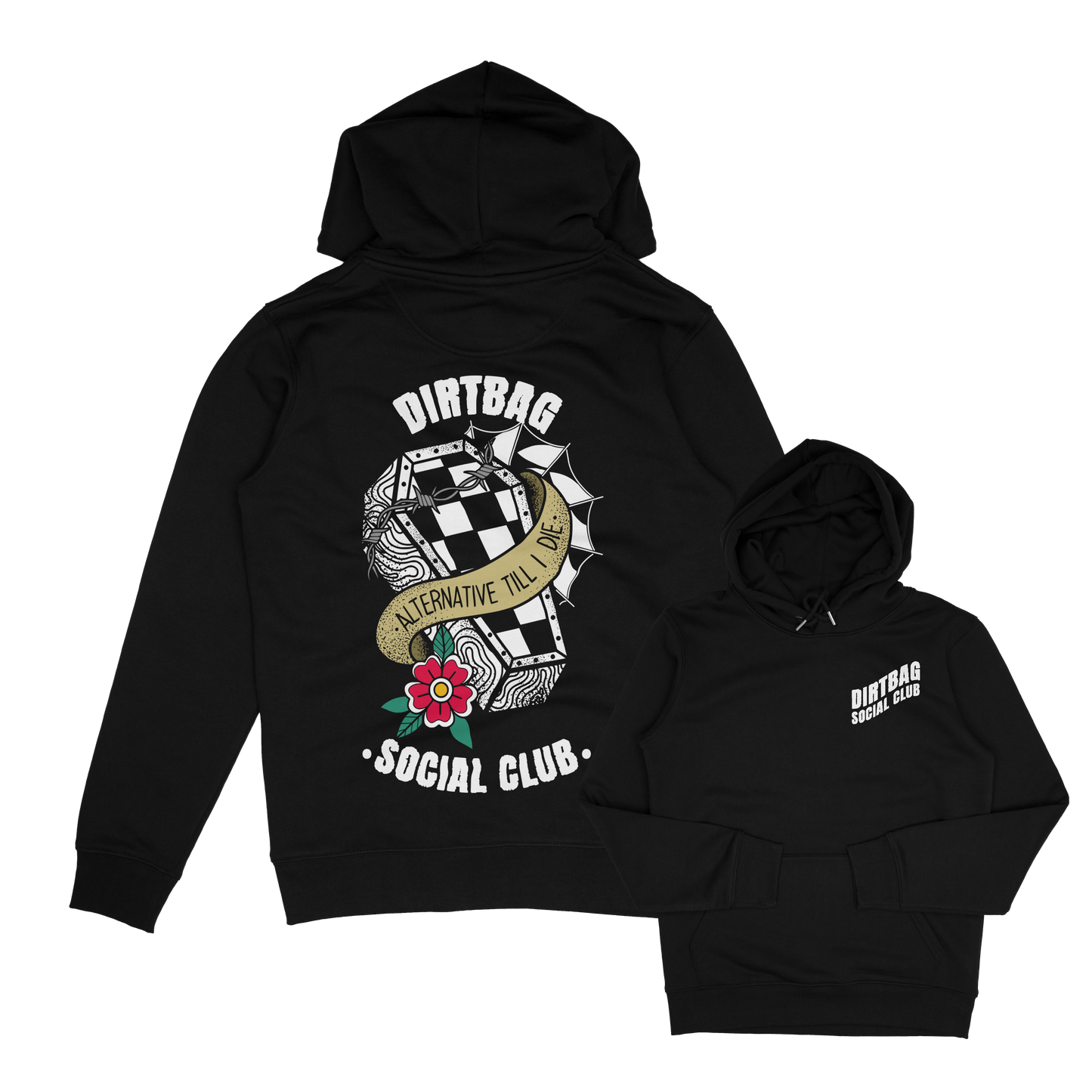 Dirt Bag checkerboard coffin tattoo inspired Hoodie