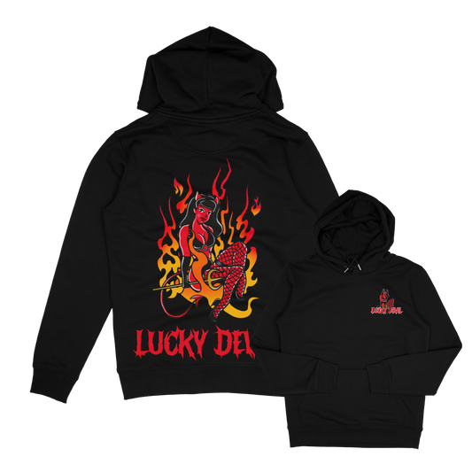 Lucky Devil Tattoo Inspired Organic Hood
