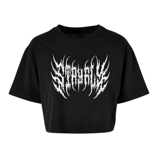 Adults Metal Logo Cropped Oversized T-shirt