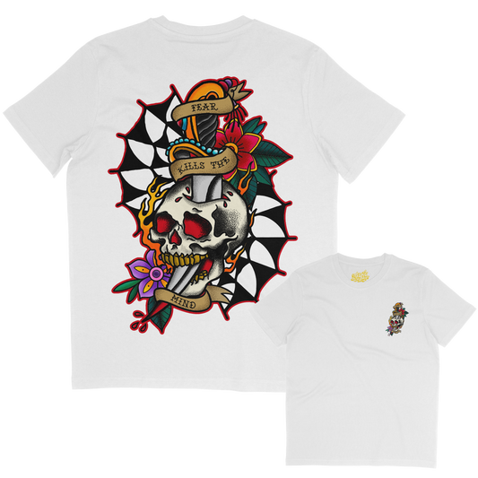 Unisex Mind Killer skull and dagger tattoo inspired Tshirt. alternative tshirt