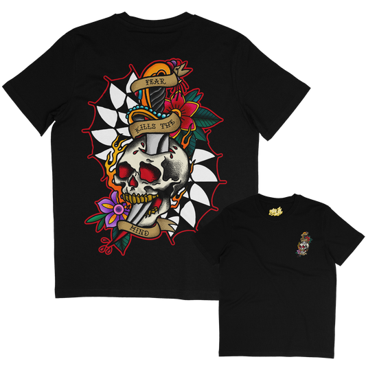 Unisex Mind Killer skull and dagger tattoo inspired Tshirt. alternative tshirt