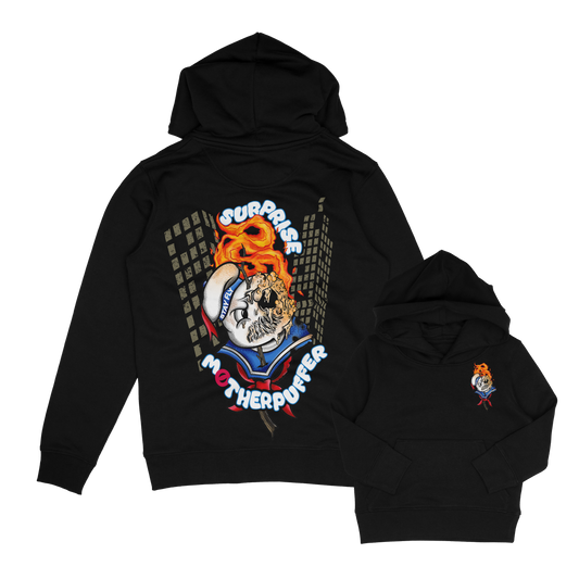 tattoo inspired kids hoodie. marshmallow man, stay puff inspired