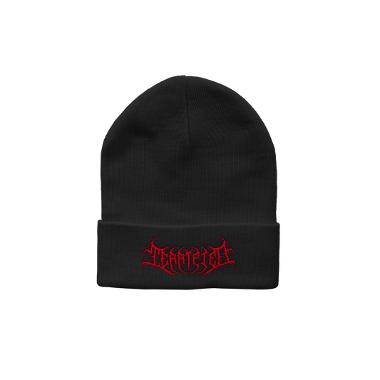 Terrified horror inspired deep cuff beanie