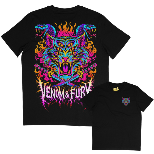 Venom tattoo inspired tiger / cat and snakes tshirt - stay fly