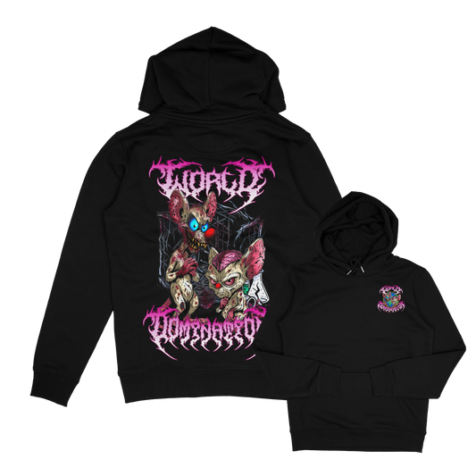 Adults Unisex World Domination, pinky and the brain horror inspired hoodie black