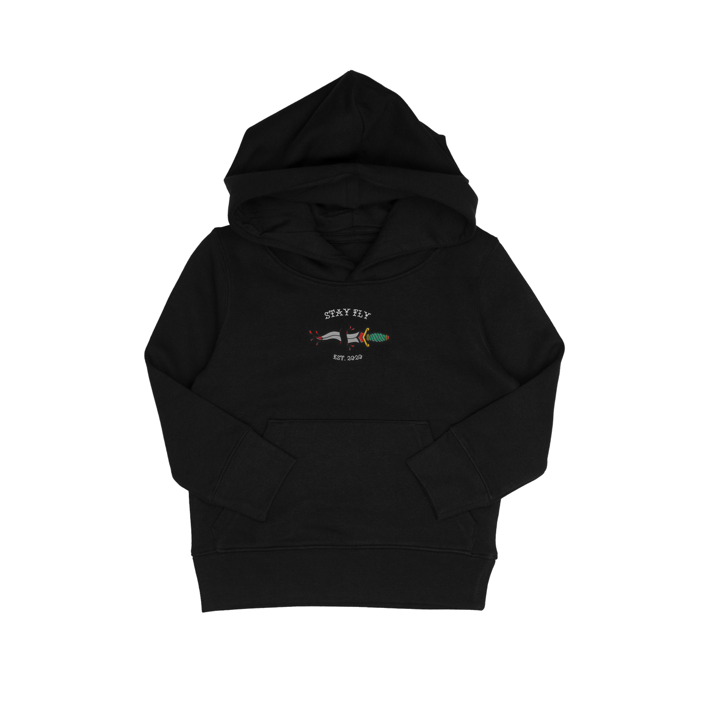 dagger flash tattoo embroidered hoodie