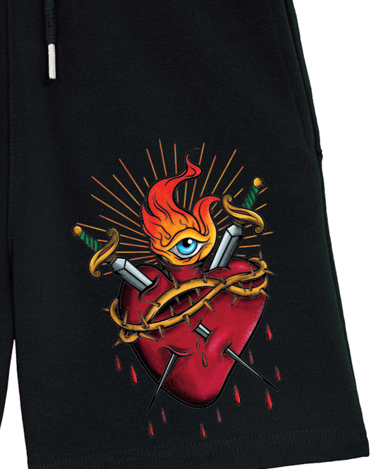 sacred heart tattoo inspired shorts