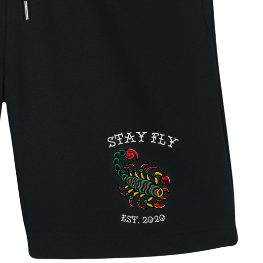 Adults Unisex Scorpion Flash Embroidered Shorts