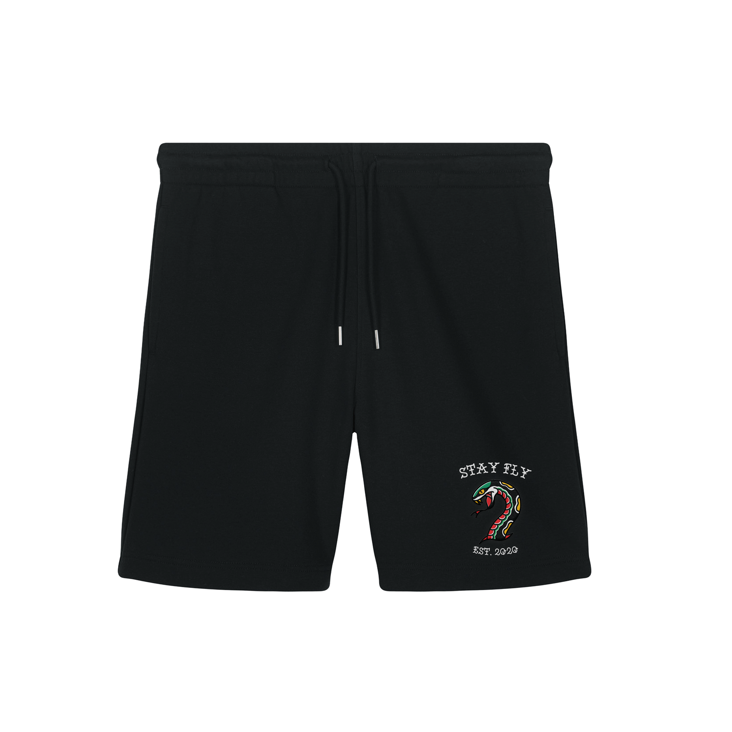 Adults Unisex Serpent Flash Embroidered Shorts