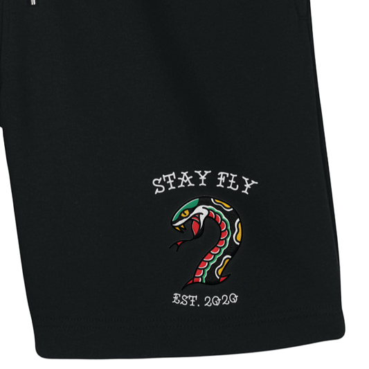 Adults Unisex Serpent Flash Embroidered Shorts