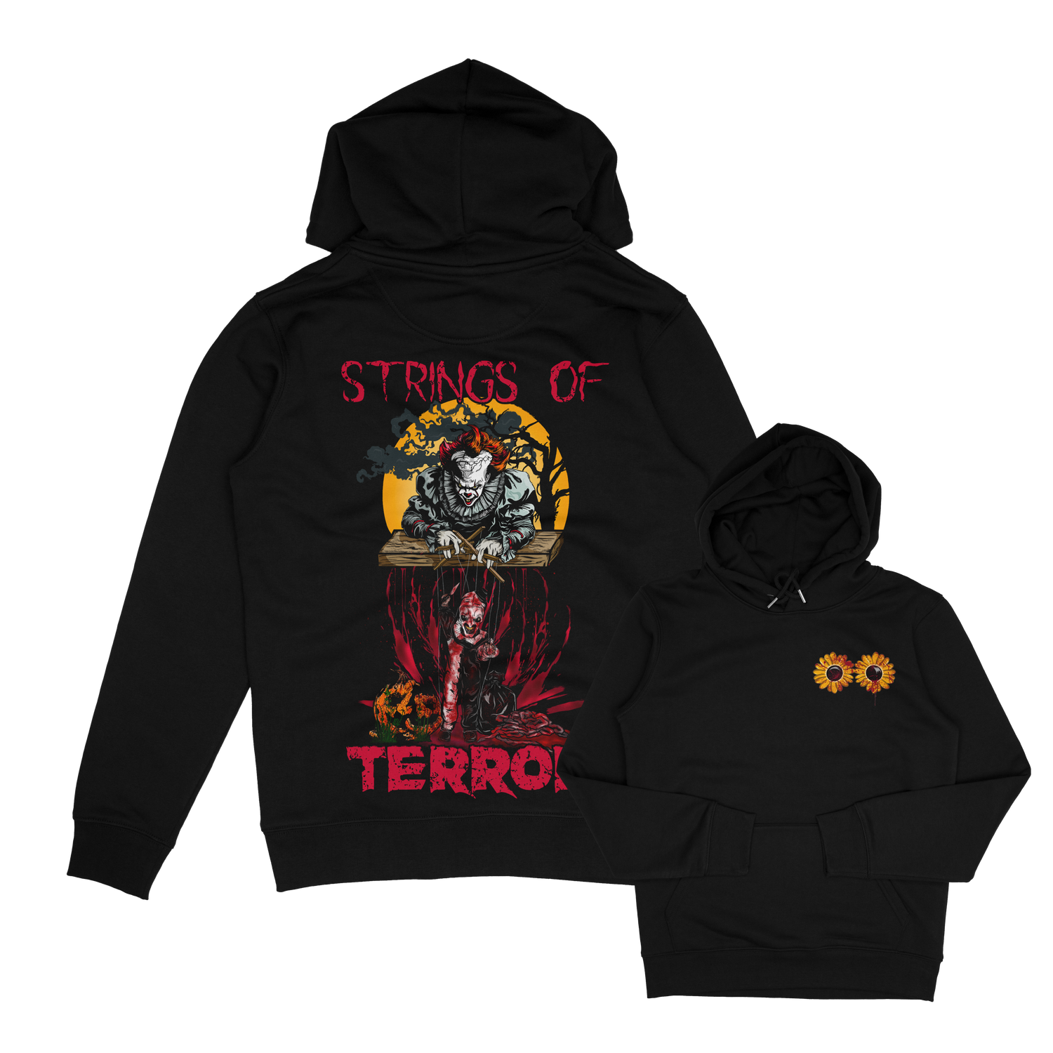 Adults Unisex Strings of Terror clown inspired  Hoodie