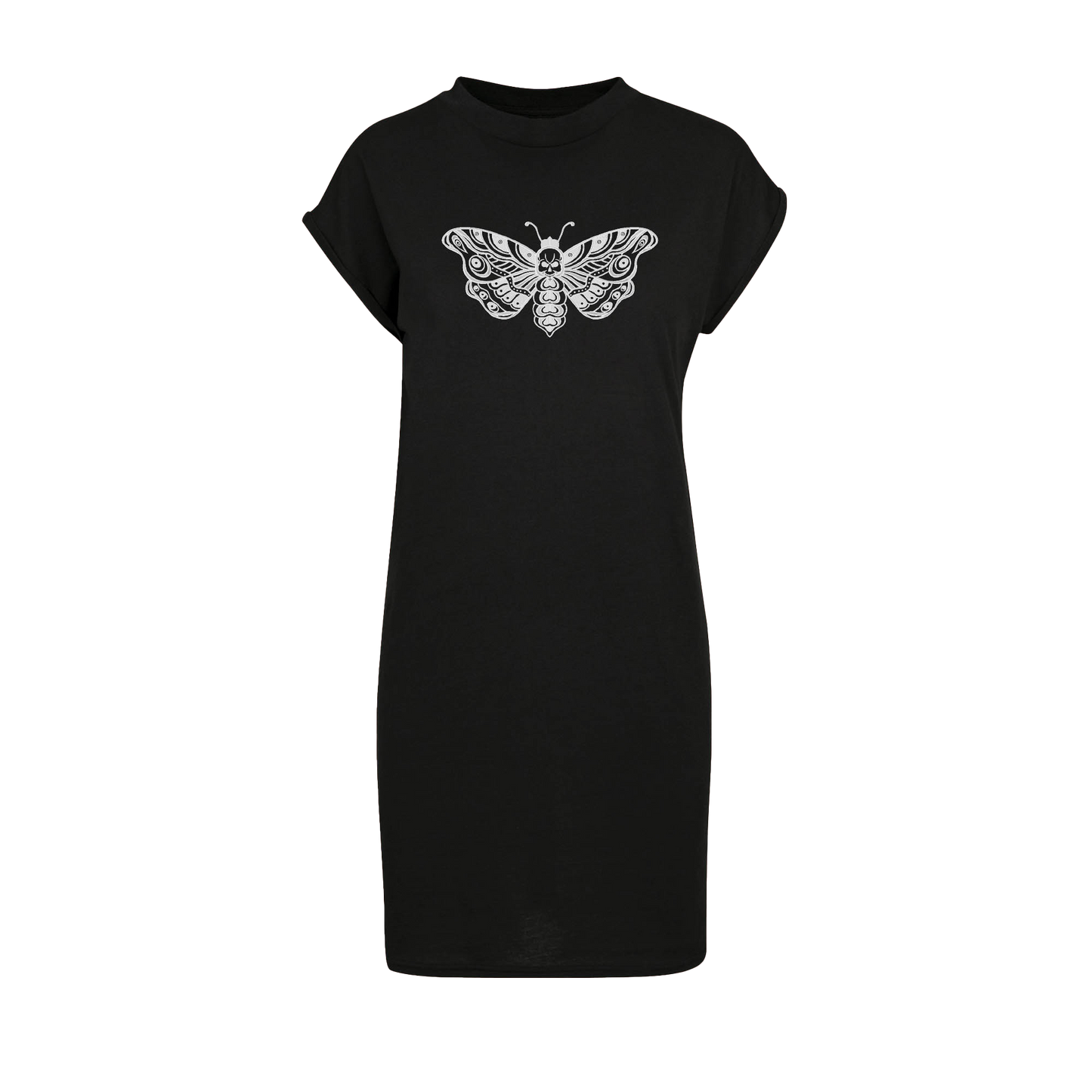 Adults Death Moth Embroidered T-shirt Dress