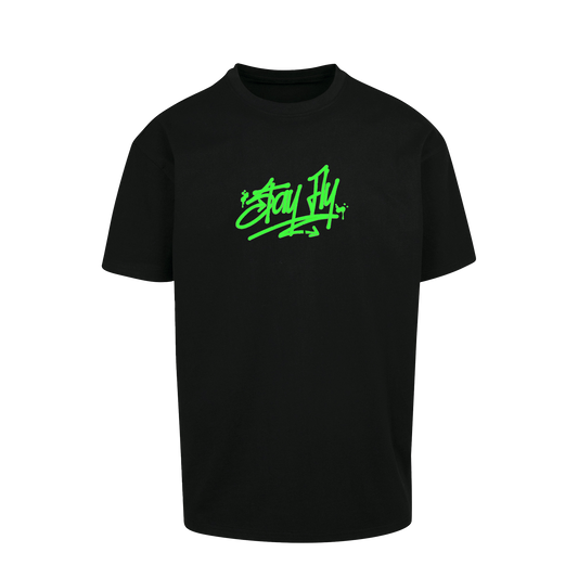 Oversized mens embroidered Tshirt. Graffiti streetwear